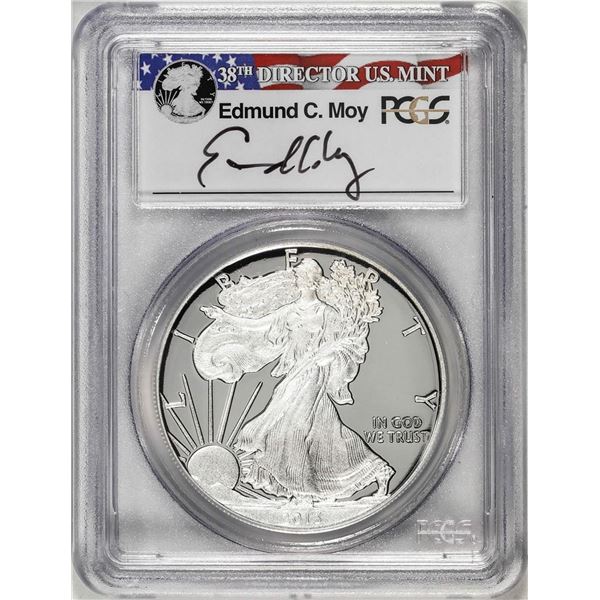 2013-W $1 Proof American Silver Eagle Coin PCGS PR69DCAM Edmund Moy Signature