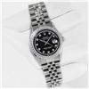 Image 3 : Rolex Men's Stainless Steel Black String Diamond Datejust Wristwatch