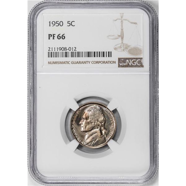 1950 Proof Jefferson Nickel Coin NGC PF66
