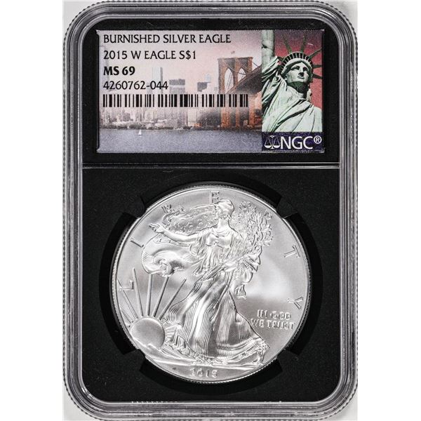 2015-W $1 Burnished American Silver Eagle Coin NGC MS69