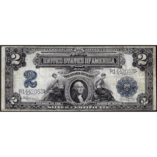 1899 $2 Mini Porthole Silver Certificate Note