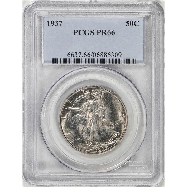 1937 Proof Walking Liberty Half Dollar Coin PCGS PR66