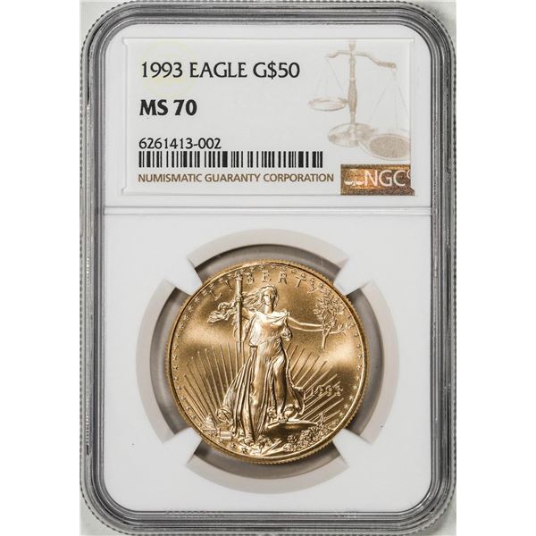 1993 $50 American Gold Eagle Coin NGC MS70