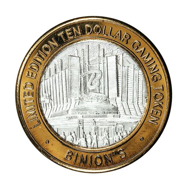 .999 Silver Binion's Las Vegas, Nevada $10 Casino Limited Edition Gaming Token