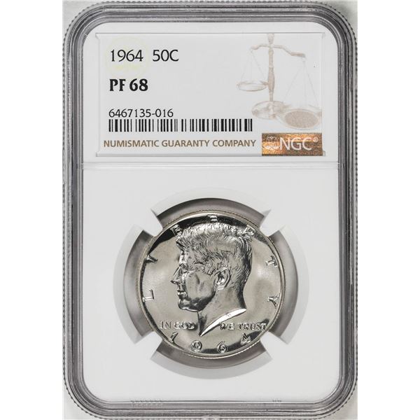1964 Proof Kennedy Half Dollar Coin NGC PF68