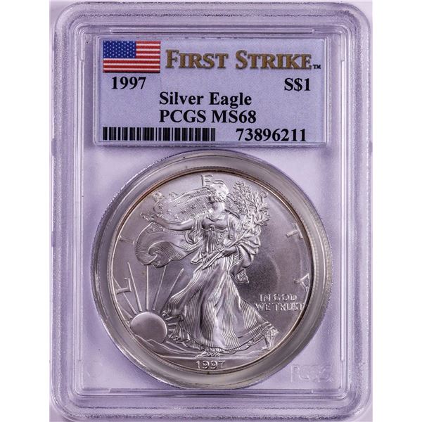1997 $1 American Silver Eagle Coin PCGS MS68 First Strike