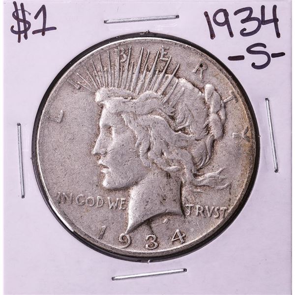 1934-S $1 Peace Silver Dollar Coin
