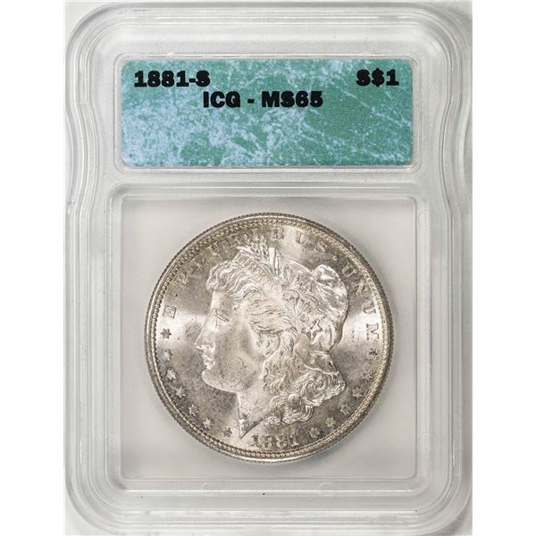 1881-S $1 Morgan Silver Dollar Coin ICG MS65