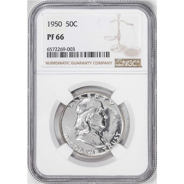 1950 Proof Franklin Half Dollar Coin NGC PF66