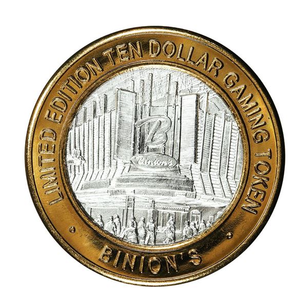 .999 Silver Binion's Las Vegas, Nevada $10 Casino Limited Edition Gaming Token