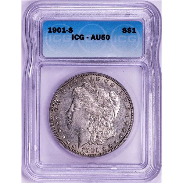 1901-S $1 Morgan Silver Dollar Coin ICG AU50