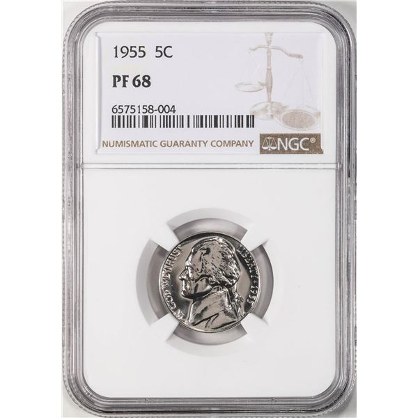 1955 Proof Jefferson Nickel Coin NGC PF68