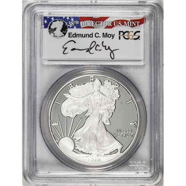 2010-W $1 Proof American Silver Eagle Coin PCGS PR69DCAM Edmund Moy Signature