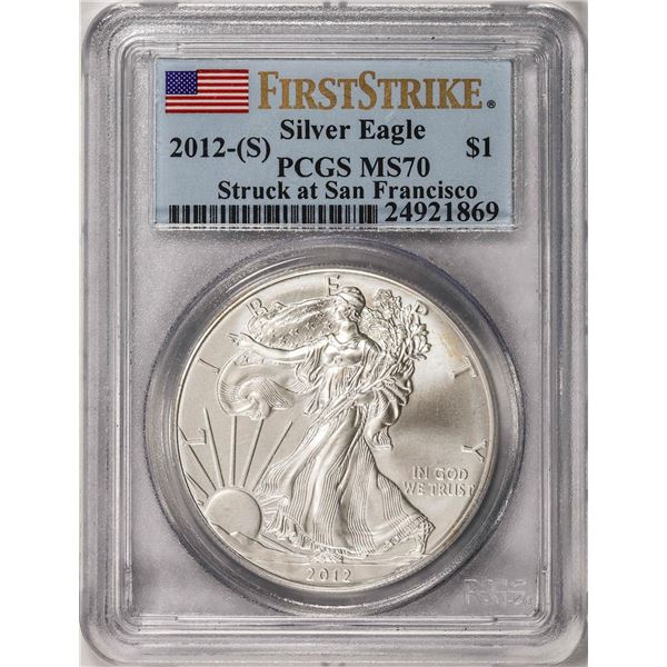 2012-(S) American Silver Eagle Coin PCGS MS70 First Strike San Francisco