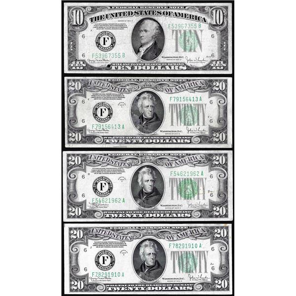 Lot of 1934 $10 & $20 Federal Reserve Notes Atlanta