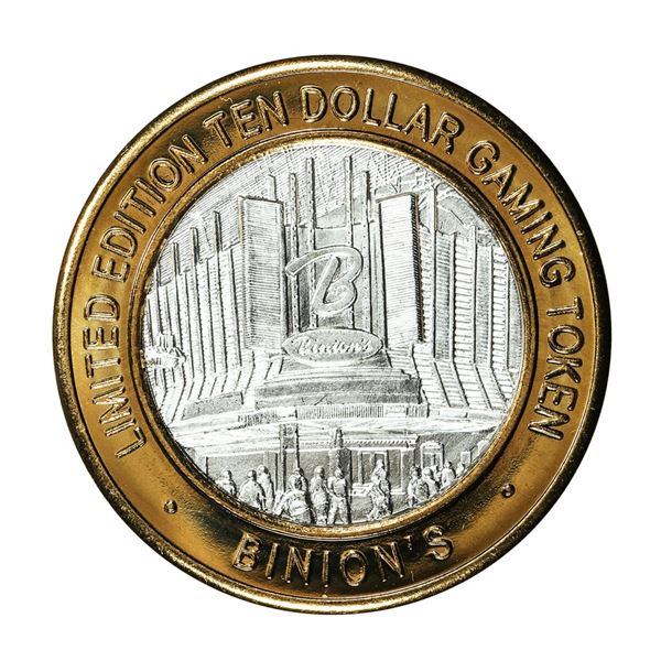 .999 Silver Binion's Las Vegas, Nevada $10 Casino Limited Edition Gaming Token