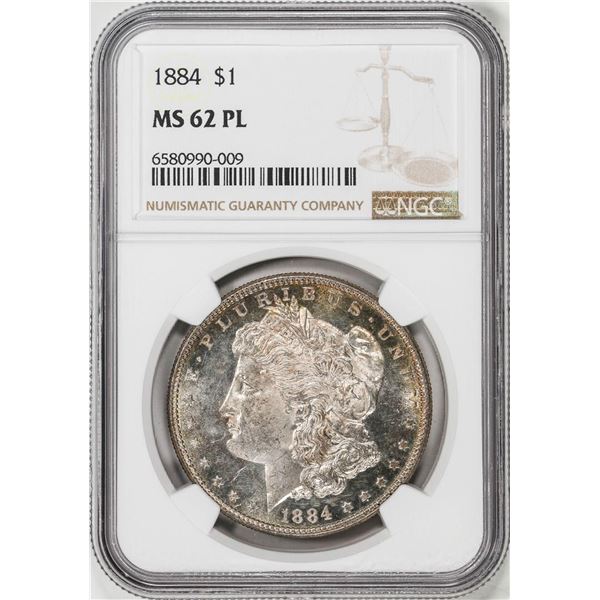 1884 $1 Morgan Silver Dollar Coin NGC MS62PL