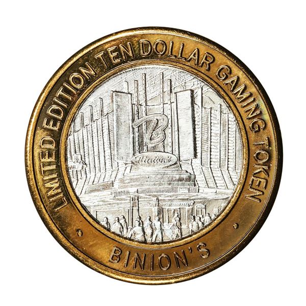 .999 Silver Binion's Las Vegas, Nevada $10 Casino Limited Edition Gaming Token