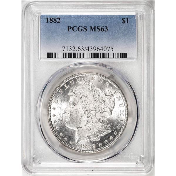 1882 $1 Morgan Silver Dollar Coin PCGS MS63