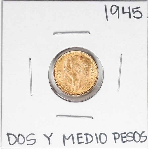 1945 Mexico Dos Y Medio Pesos Gold Coin