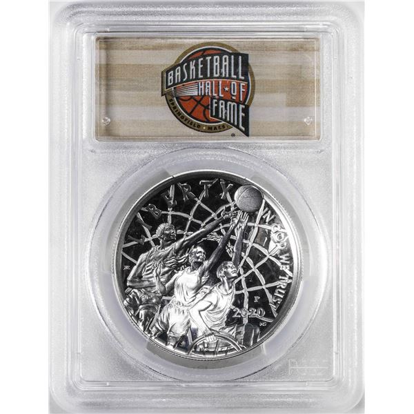 2020-P $1 Basketball Hall of Fame Proof Silver Dollar Coin PCGS PR70DCAM FDOI