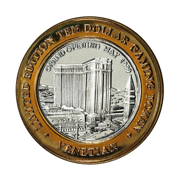 .999 Silver The Venetian Las Vegas Nevada $10 Casino Limited Edition Gaming Token