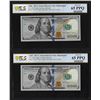 Image 1 : (2) Consec. 2017A $100 Federal Reserve Bank Notes PCGS Gem Unc. 65PPQ Fancy Serial