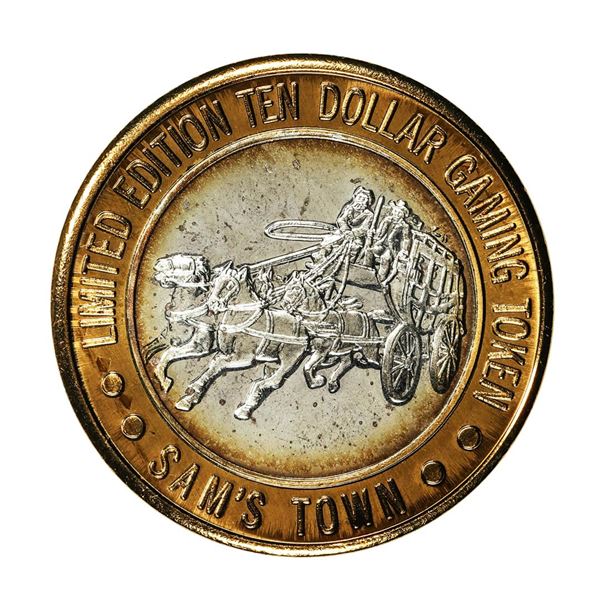 .999 Silver Sam's Town Las Vegas, Nevada $10 Casino Limited Edition Gaming Token