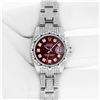 Image 3 : Rolex Ladies Stainless Steel Quickset Red Full Diamond Datejust Wristwatch