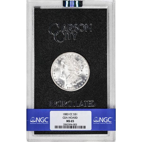1883-CC $1 Morgan Silver Dollar Coin GSA Hoard NGC MS65