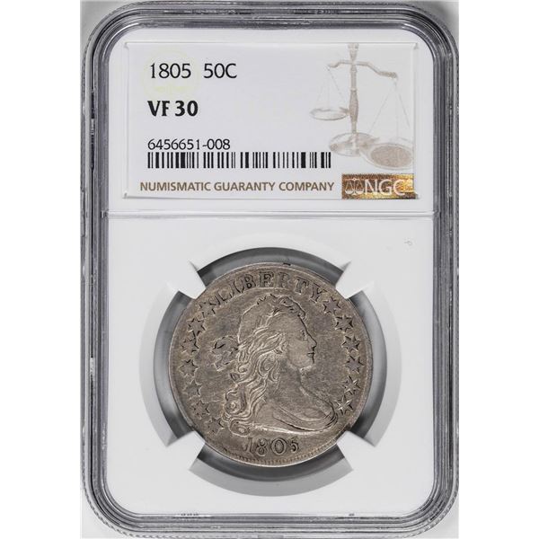 1805 Draped Bust Half Dollar Coin NGC VF30