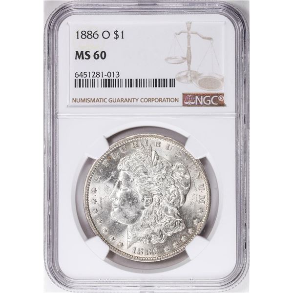 1886-O $1 Morgan Silver Dollar Coin NGC MS60