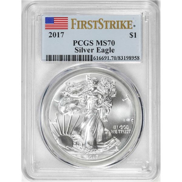 2017 $1 American Silver Eagle Coin PCGS MS70 First Strike