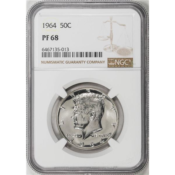 1964 Proof Kennedy Half Dollar Coin NGC PF68