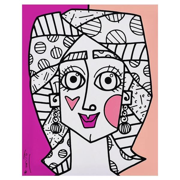 Romero Britto "Picasso Pink Too" Limited Edition Giclee On Canvas