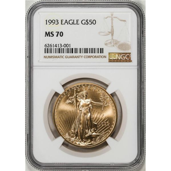 1993 $50 American Gold Eagle Coin NGC MS70