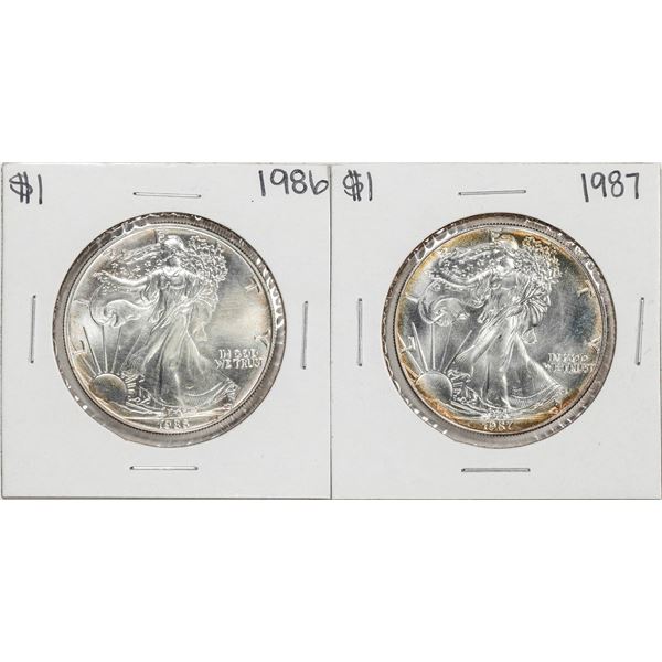 Lot of 1986-1987 $1 American Silver Eagle Coins