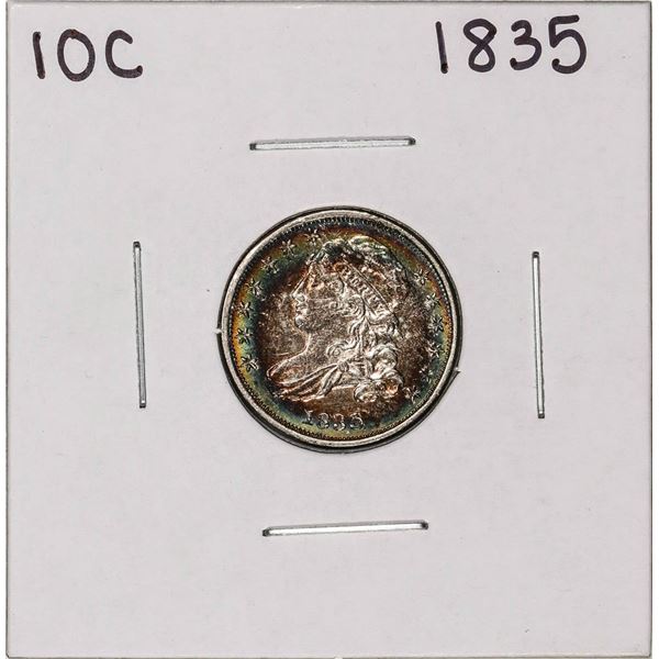 1835 Capped Bust Dime Coin Amazing Toning