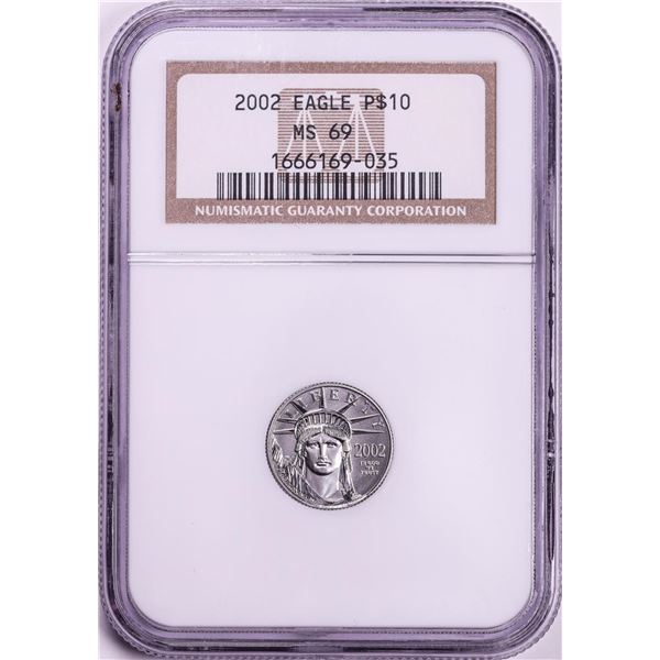 2002 $10 American Platinum Eagle Coin NGC MS69