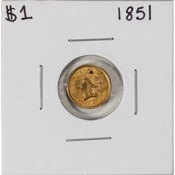 1851 Type 1 $1 Liberty Head Gold Dollar Coin - Ex Jewelry