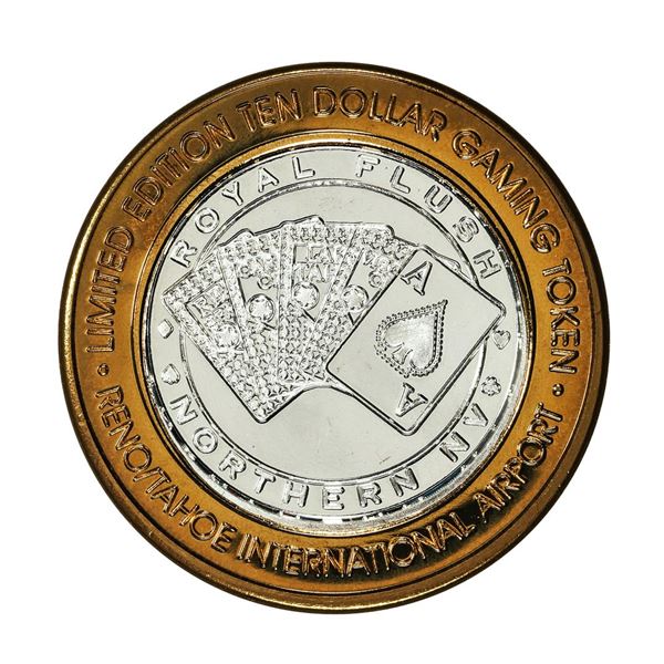 .999 Silver Reno Tahoe International Airport $10 Casino Limited Edition Gaming Token