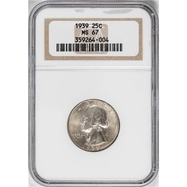 1939 Washington Quarter Coin NGC MS67