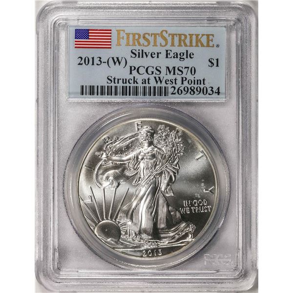 2013-(W) American Silver Eagle Coin PCGS MS70 First Strike West Point