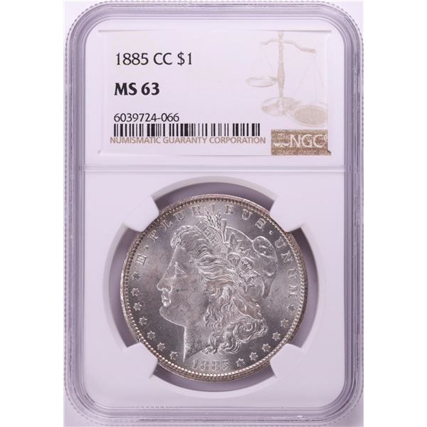 1885-CC $1 Morgan Silver Dollar Coin NGC MS63