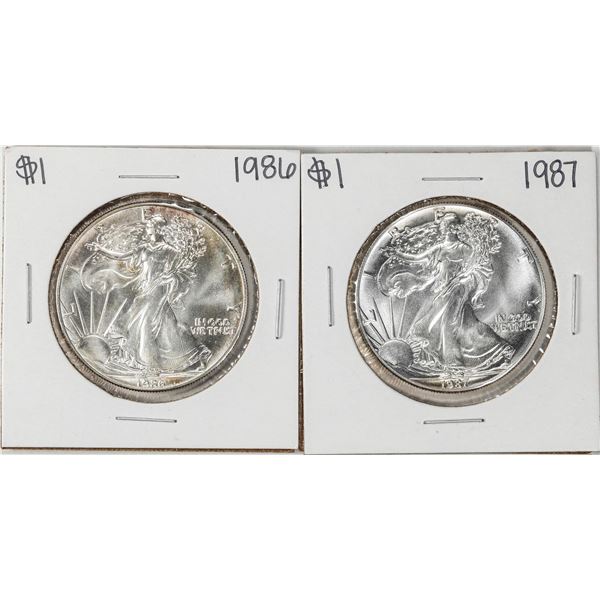 Lot of 1986-1987 $1 American Silver Eagle Coins