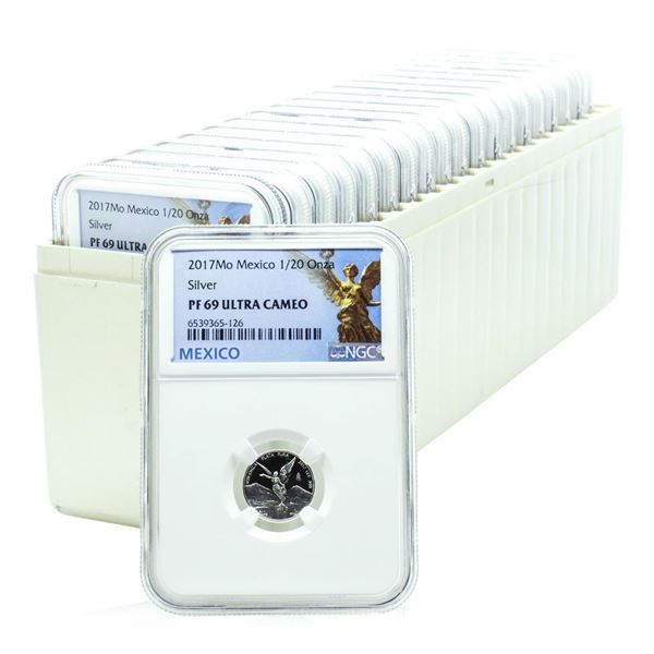 Lot of (20) 2017-Mo Mexico Proof 1/20 oz Silver Libertad Coins NGC PF69 Ultra Cameo