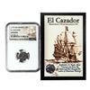 Image 1 : El Cazador Shipwreck (1772-83) Mexico 1/2 Real Silver Coin NGC Genuine w/ Story Card