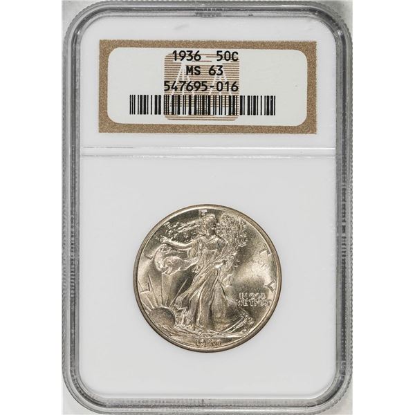 1936 Walking Liberty Half Dollar Coin NGC MS63