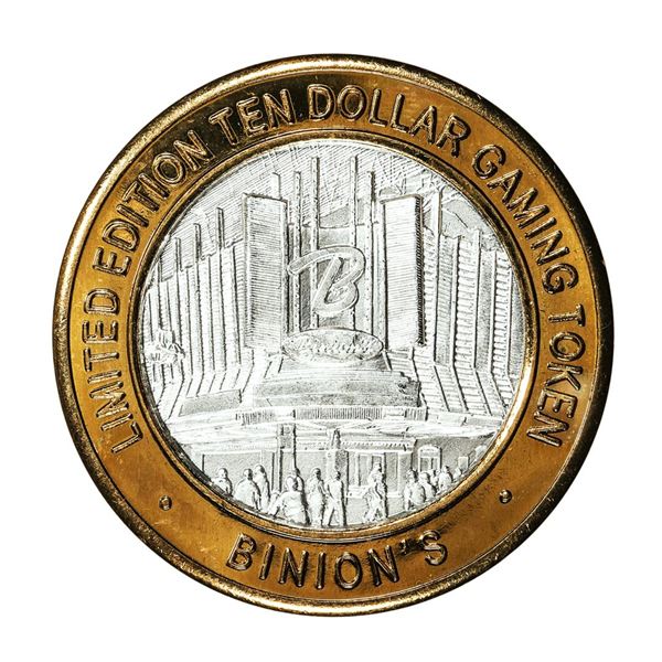 .999 Silver Binion's Las Vegas, Nevada $10 Casino Limited Edition Gaming Token
