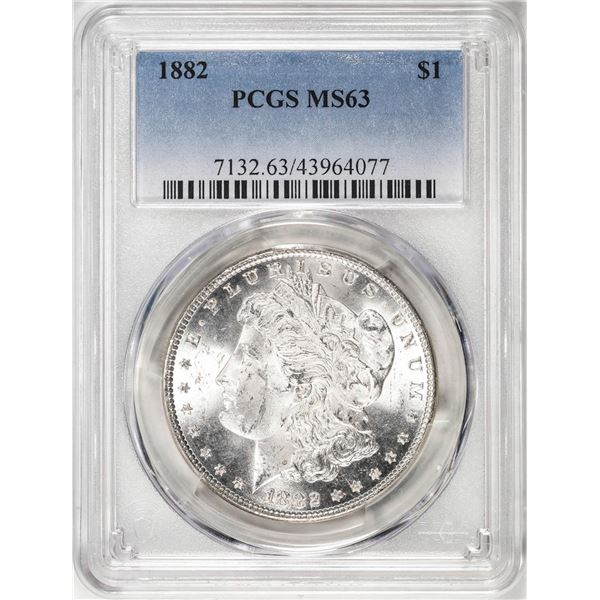 1882 $1 Morgan Silver Dollar Coin PCGS MS63
